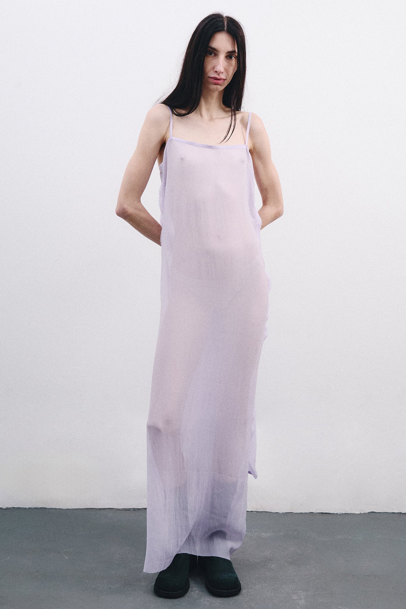 Chiffon Silk Barbara Dress - Lilac