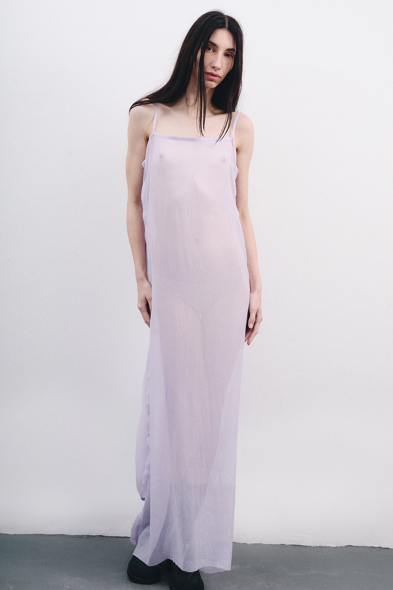 Chiffon Silk Barbara Dress - Lilac