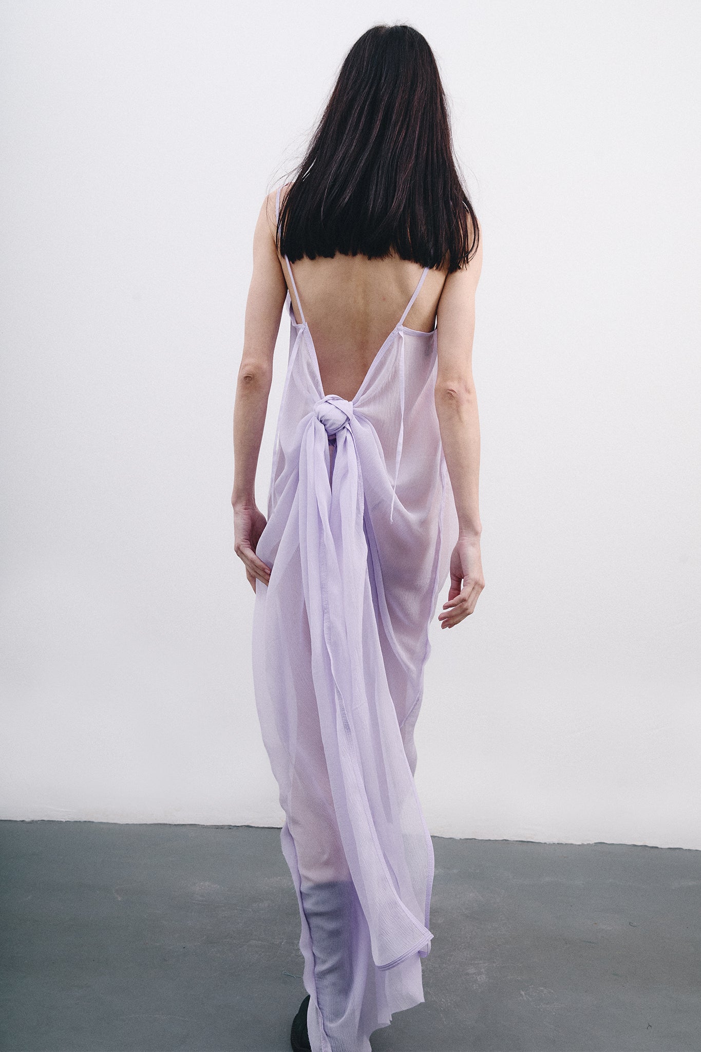 Chiffon Silk Barbara Dress - Lilac