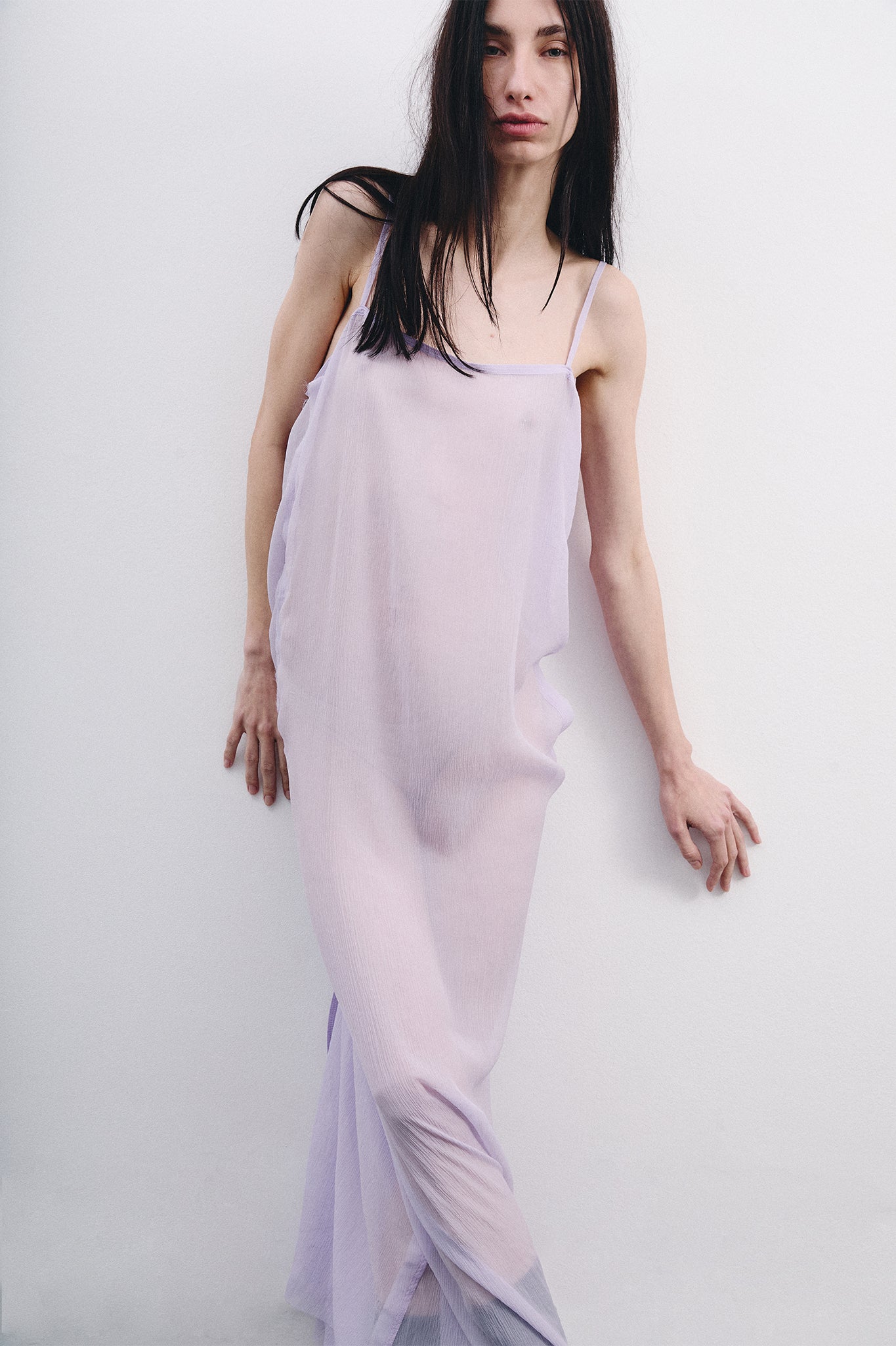 Chiffon Silk Barbara Dress - Lilac