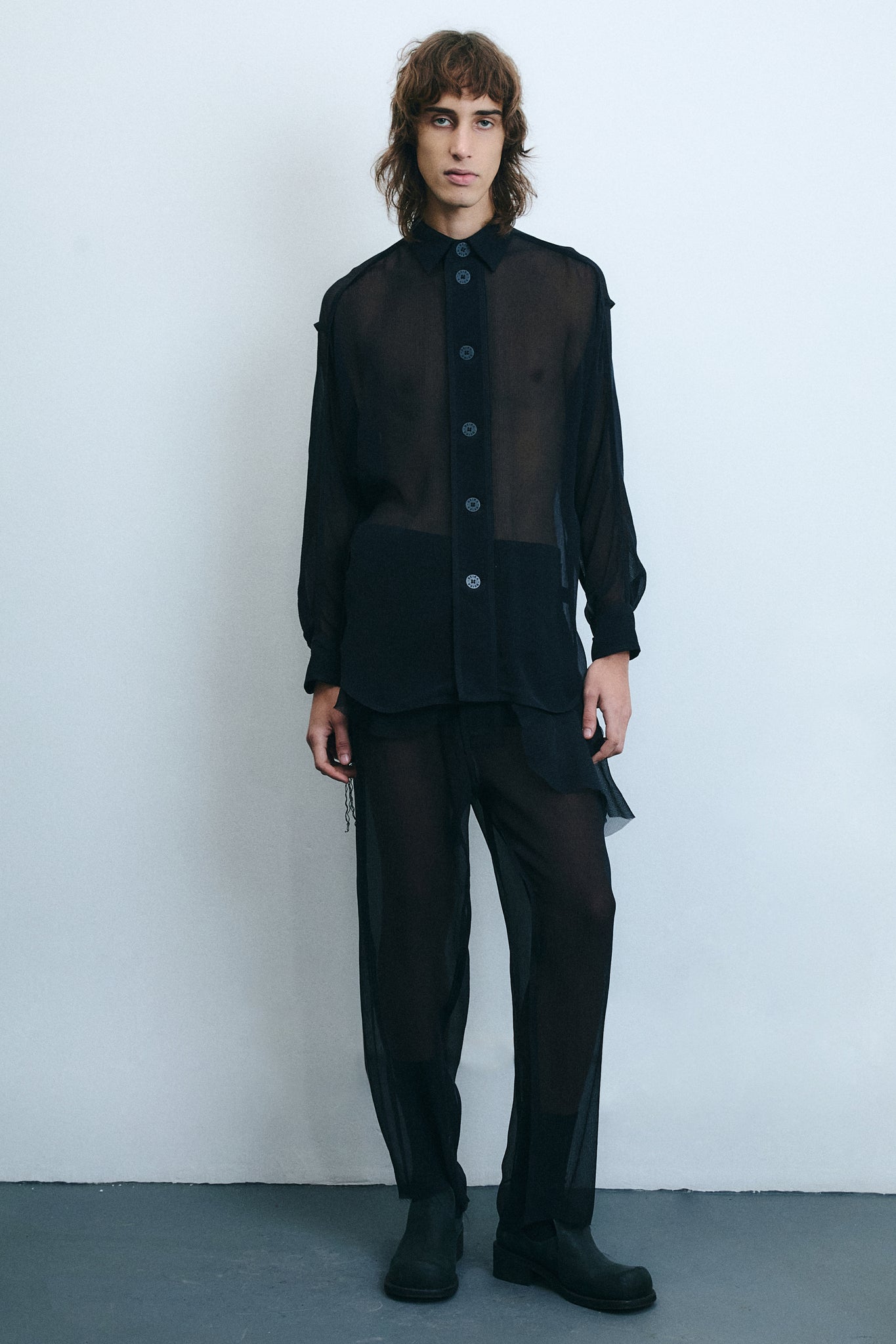 Chiffon Silk Pirate Pants- Black