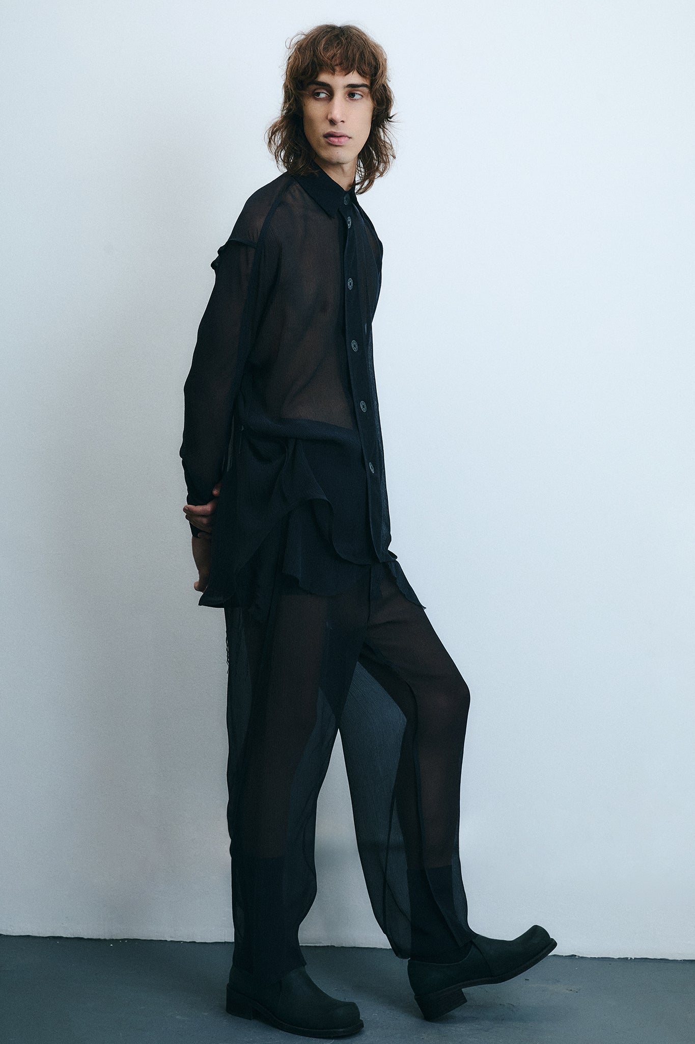 Chiffon Silk Pirate Pants- Black