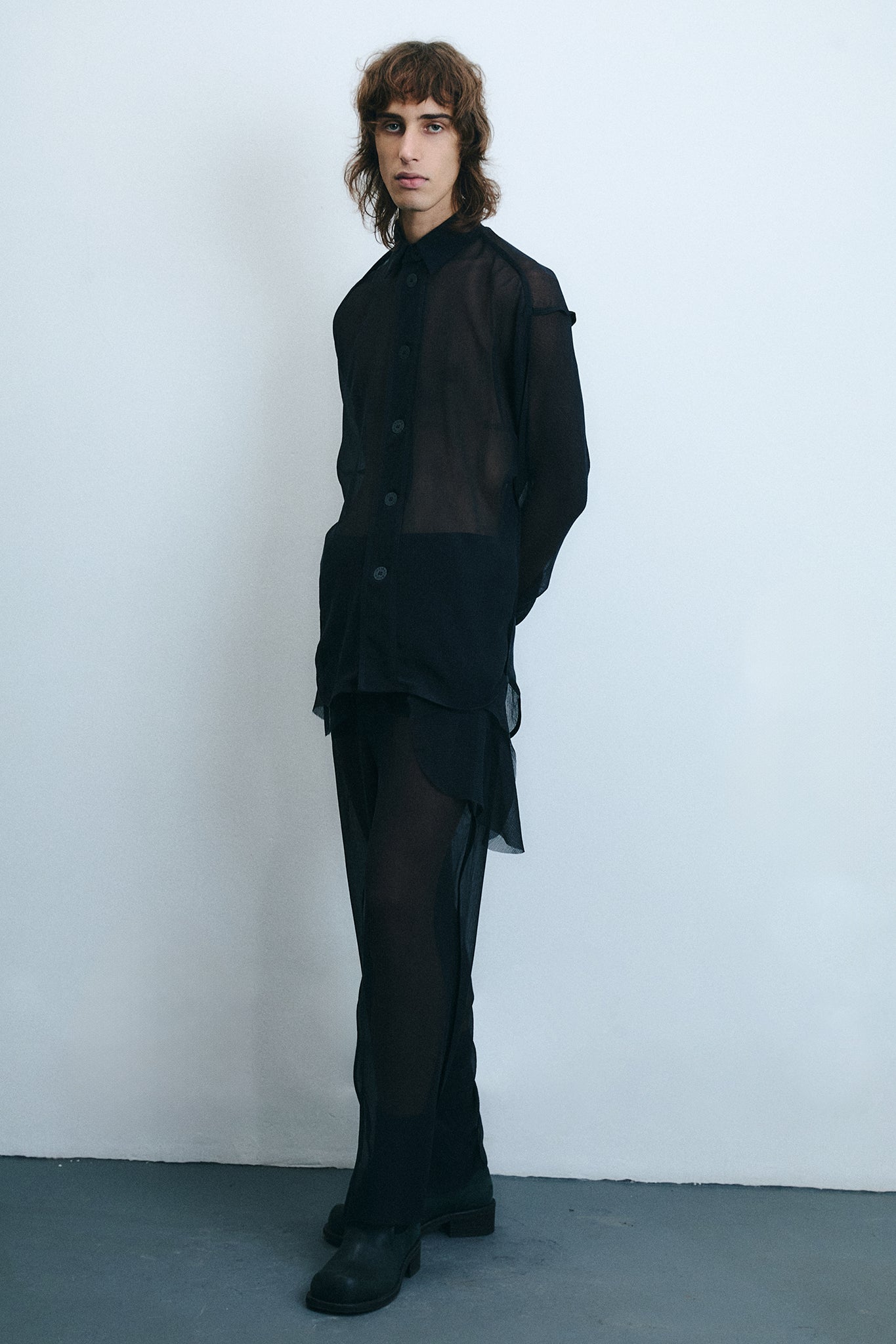 Chiffon Silk Pirate Pants- Black
