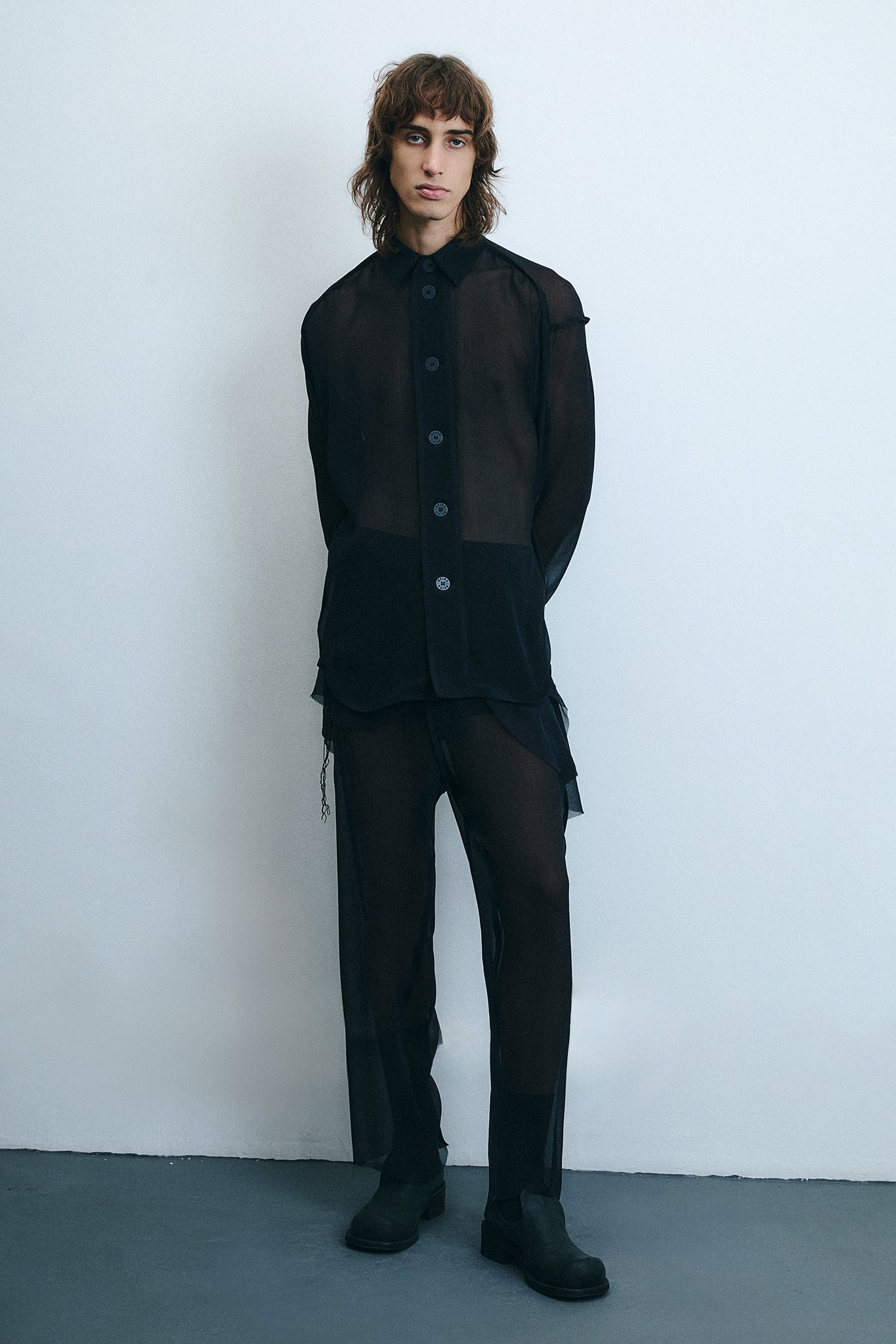 Chiffon Silk Pirate Pants- Black