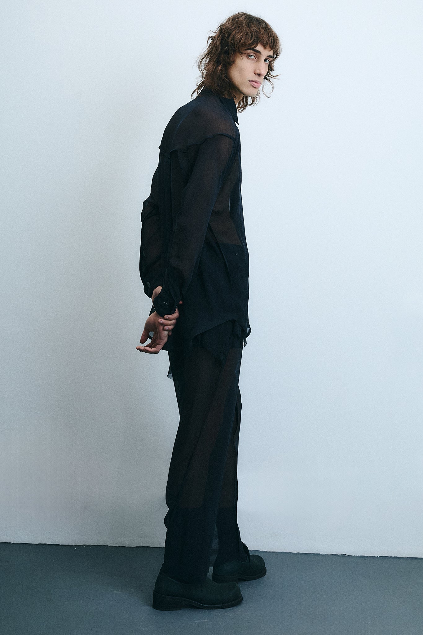 Chiffon Silk Pirate Pants- Black