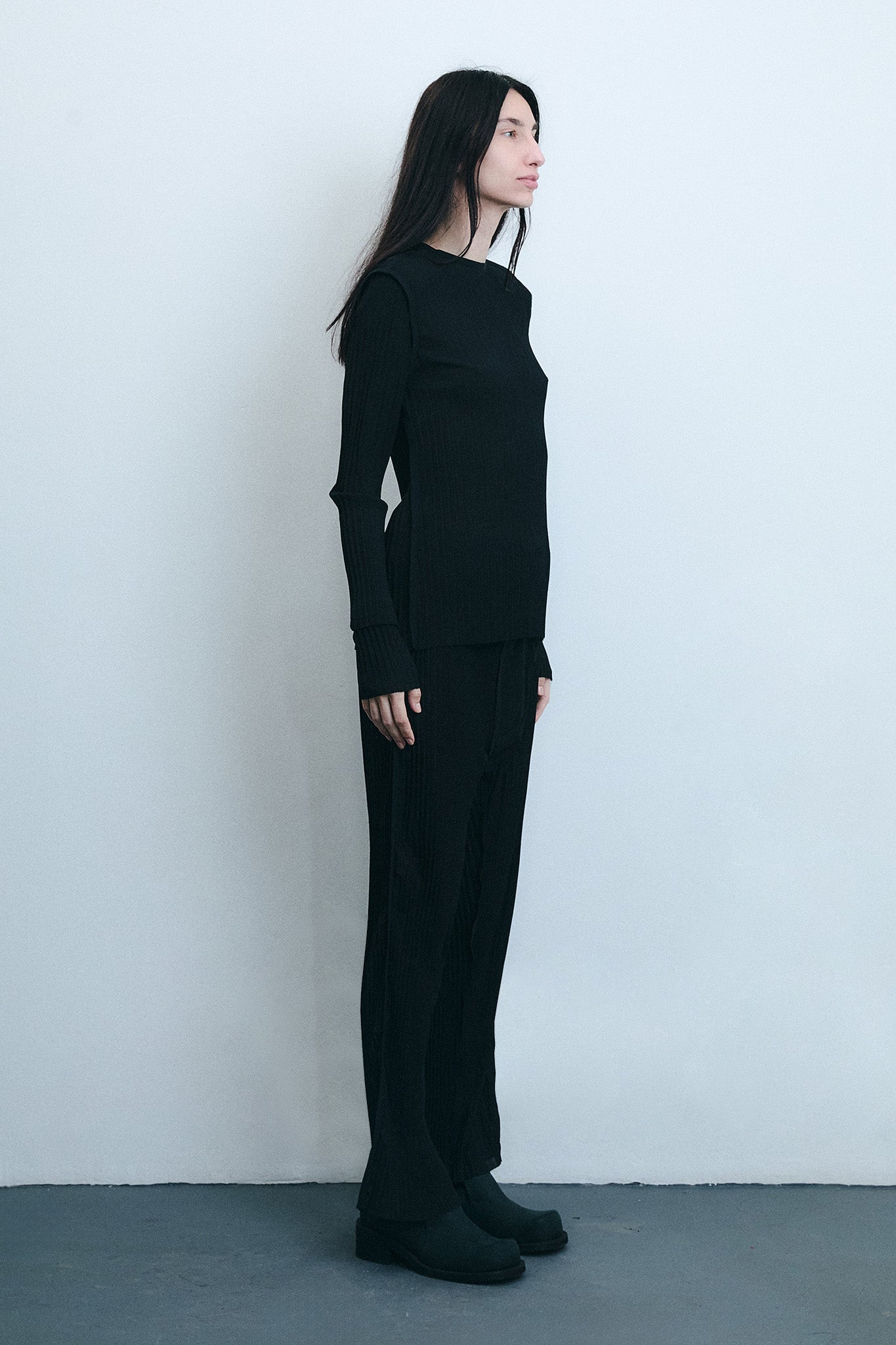 Silk Pleated Mara Pants - Black