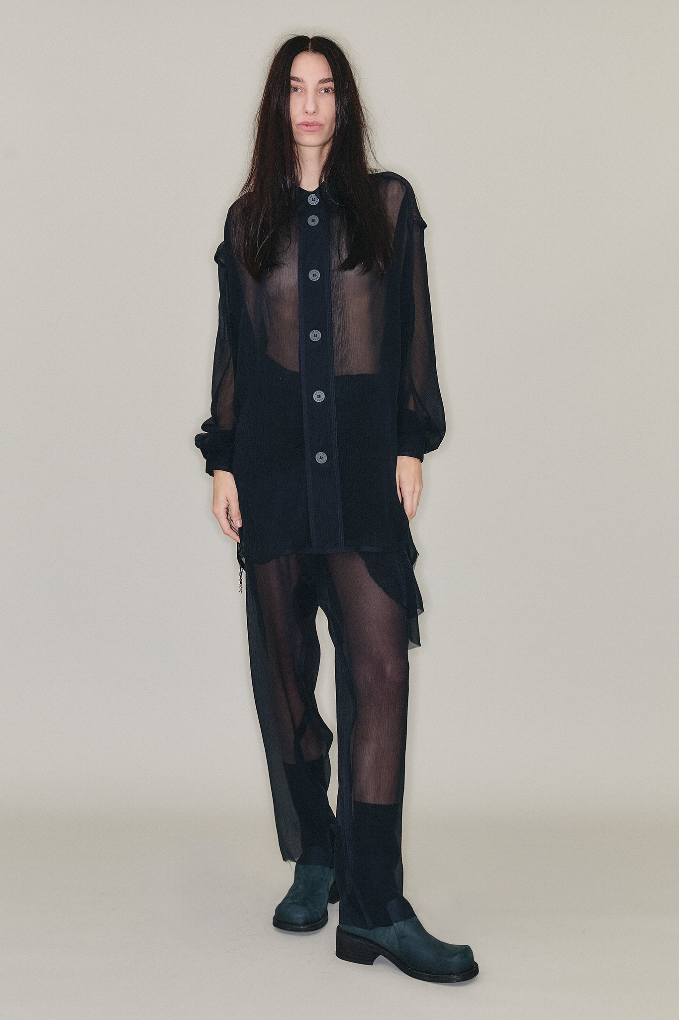 Chiffon Silk Pirate Pants- Black