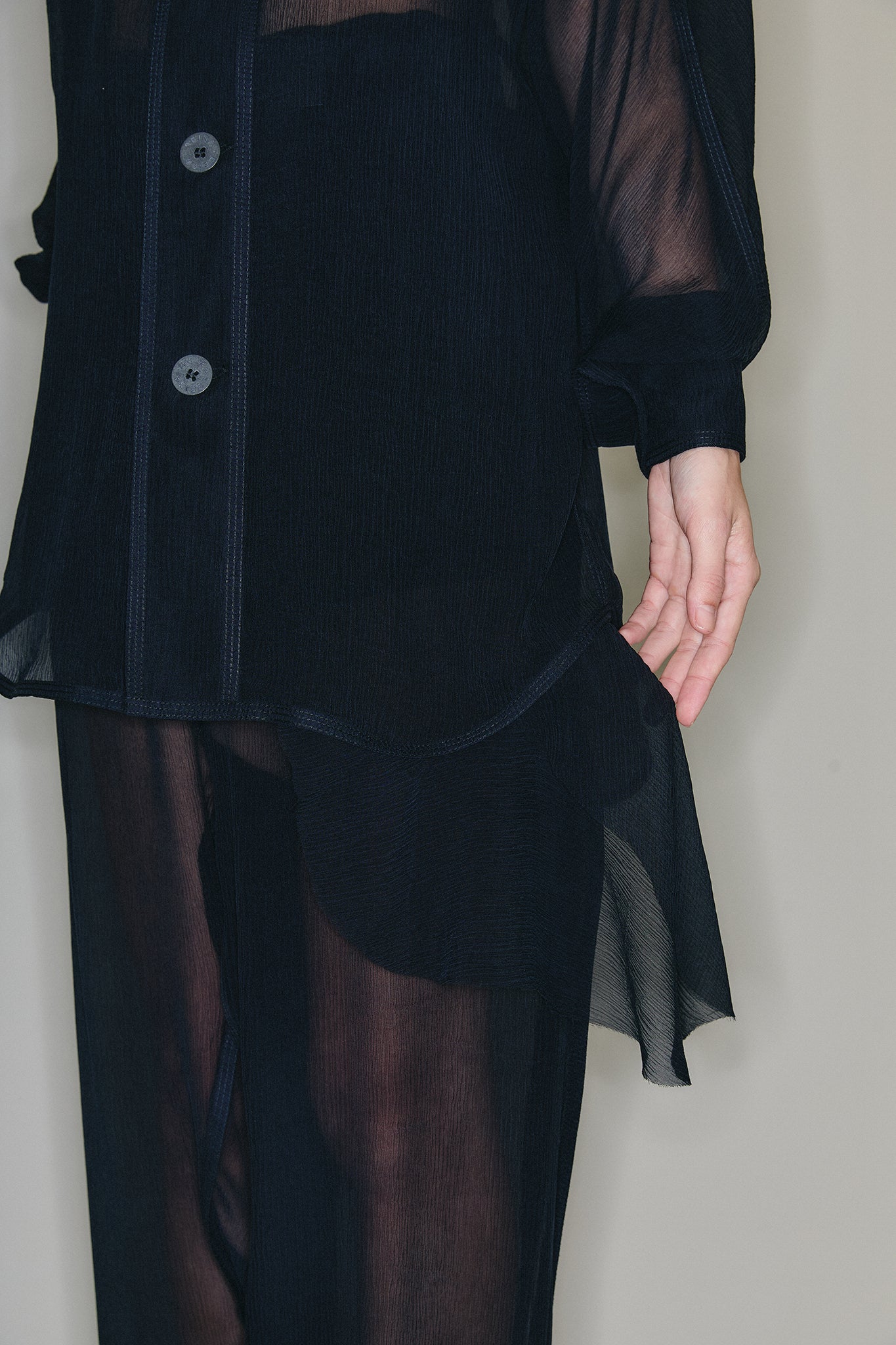 Chiffon Silk Pirate Pants- Black