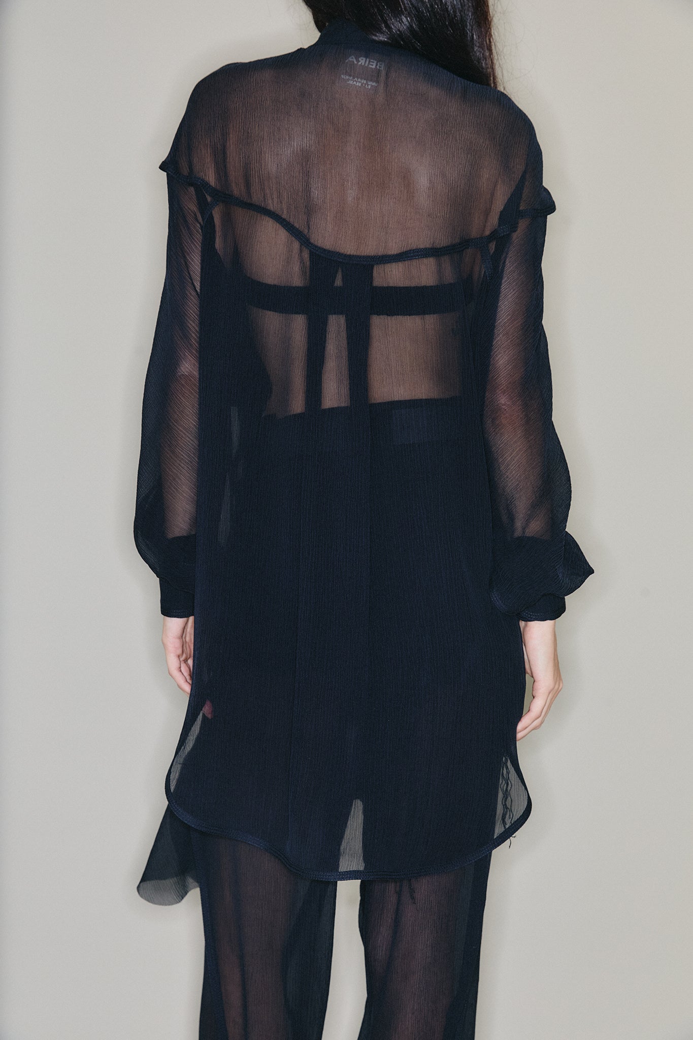 Chiffon Silk Pirate Shirt - Black