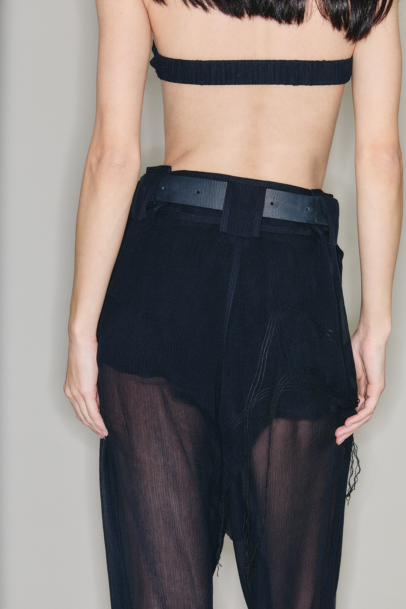 Chiffon Silk Pirate Pants- Black