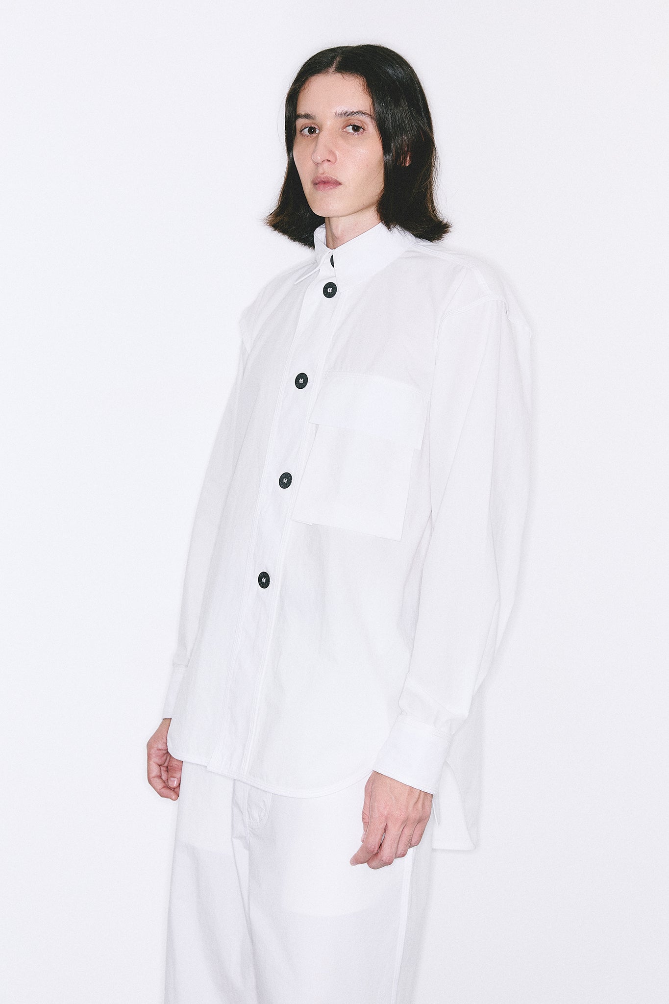 Cotton Pocket Shirt - White