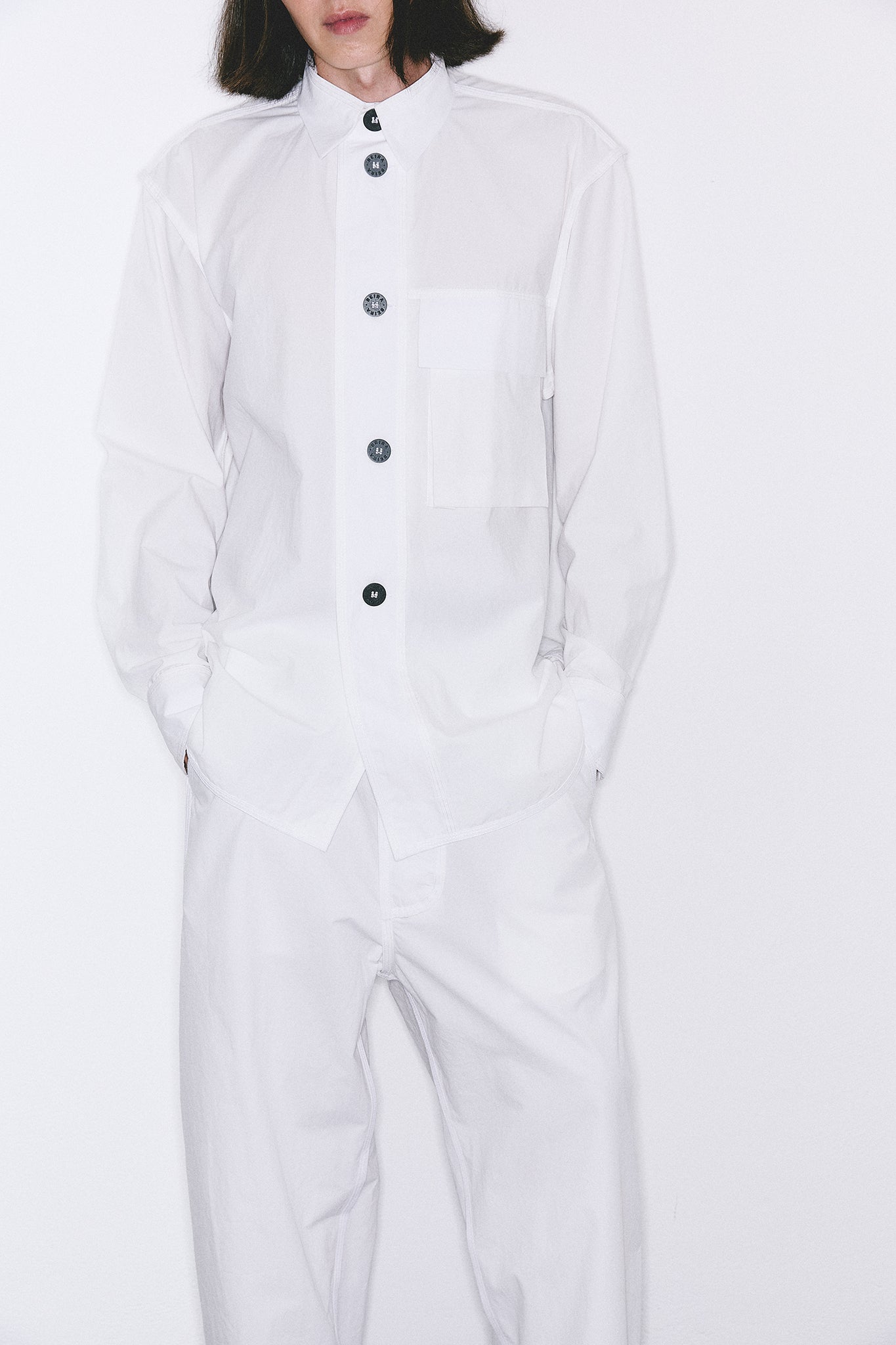 Cotton Pocket Shirt - White