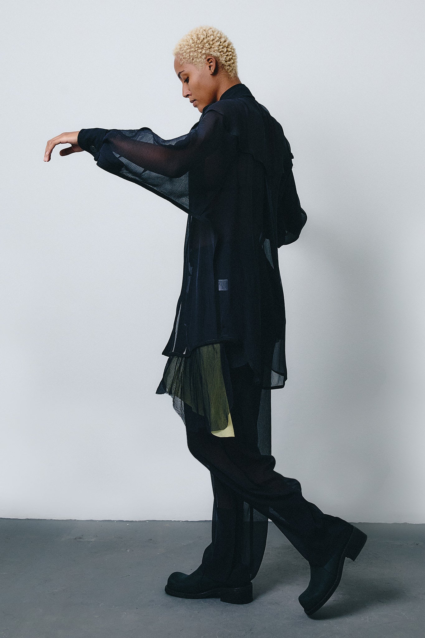 Chiffon Silk Pirate Pants Colorful Detail - Black
