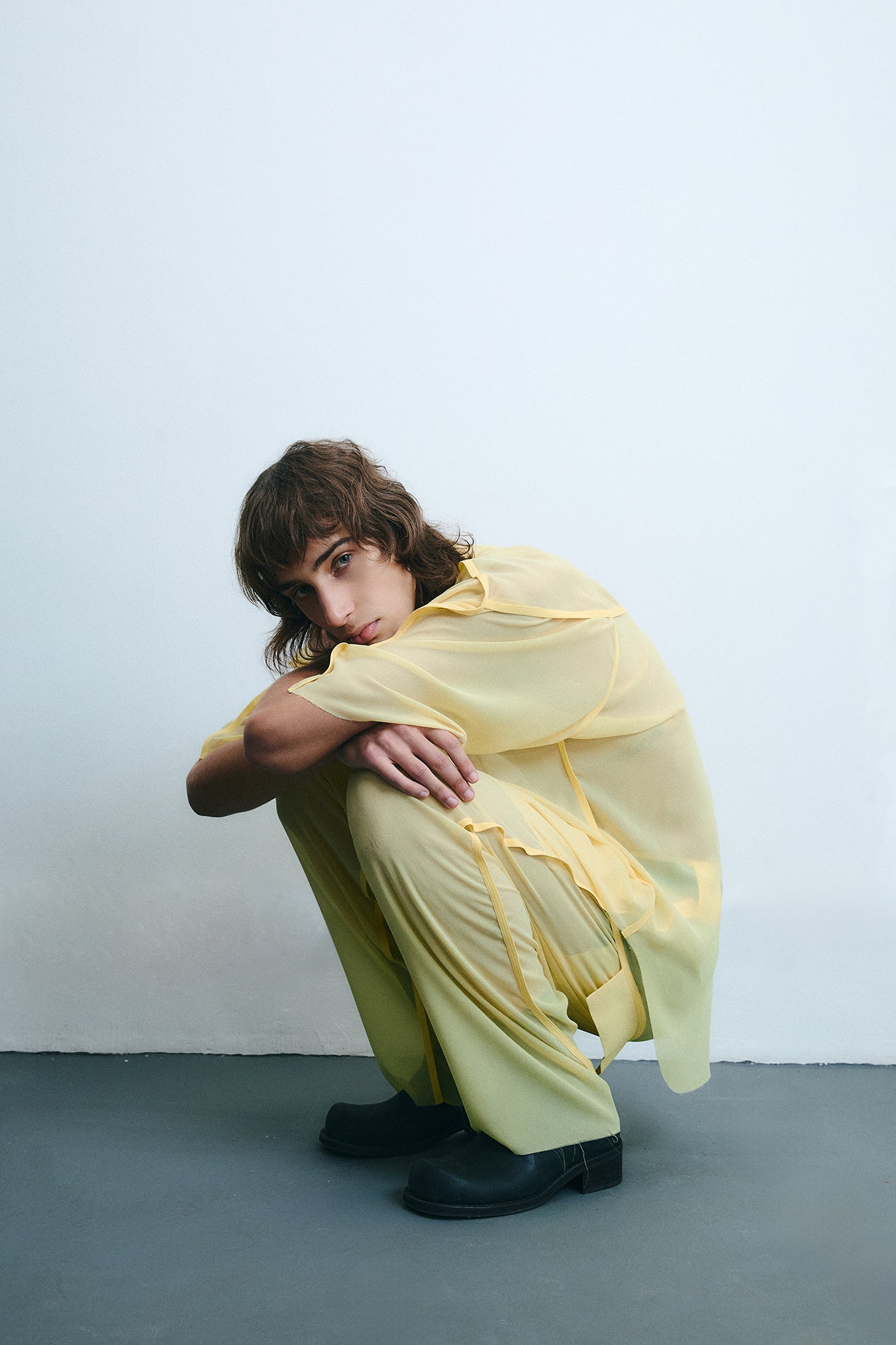 Silk Side Buckle Trousers - Yellow