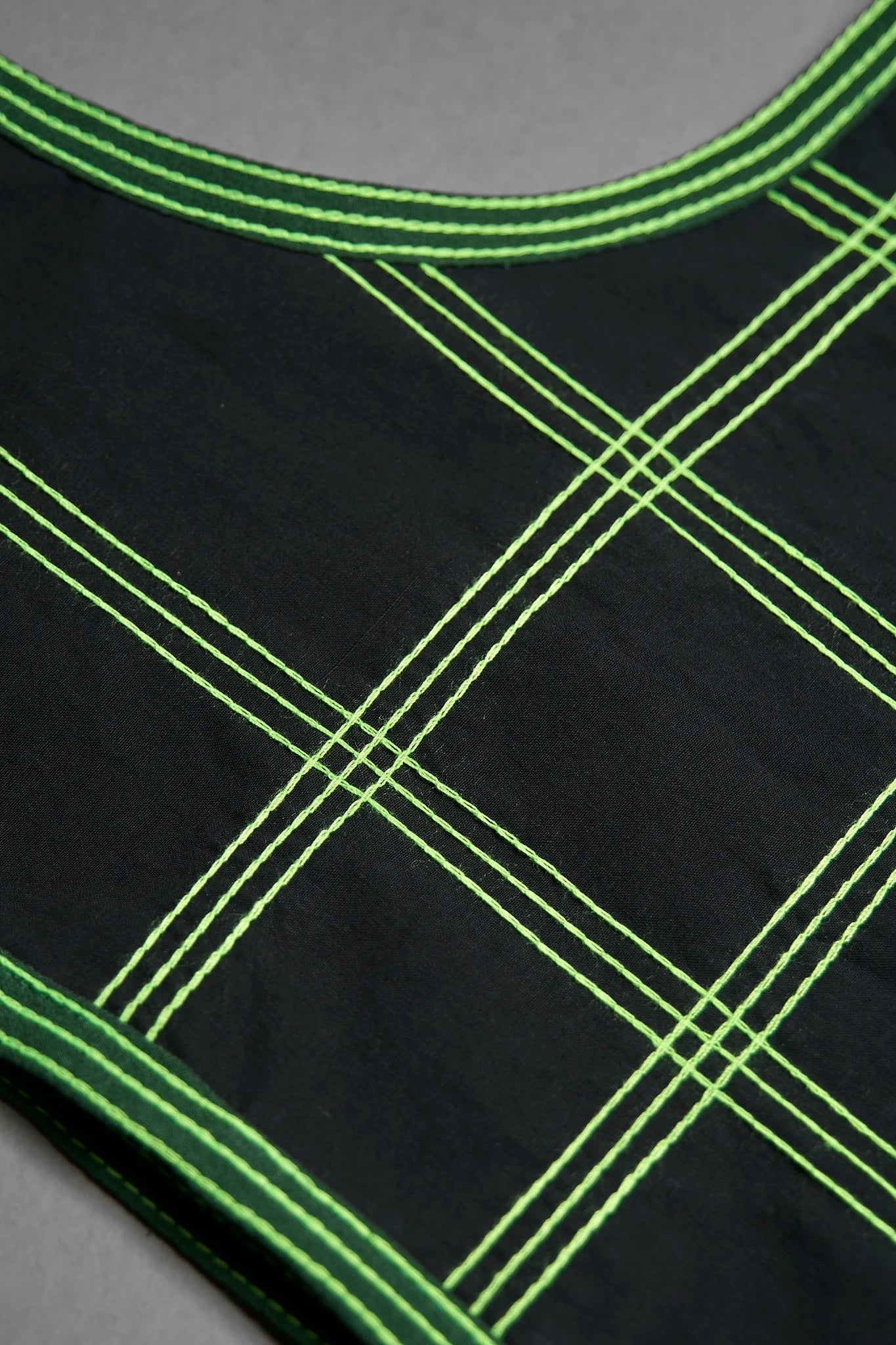 Cotton Shopper Bag - Black&Neon Green