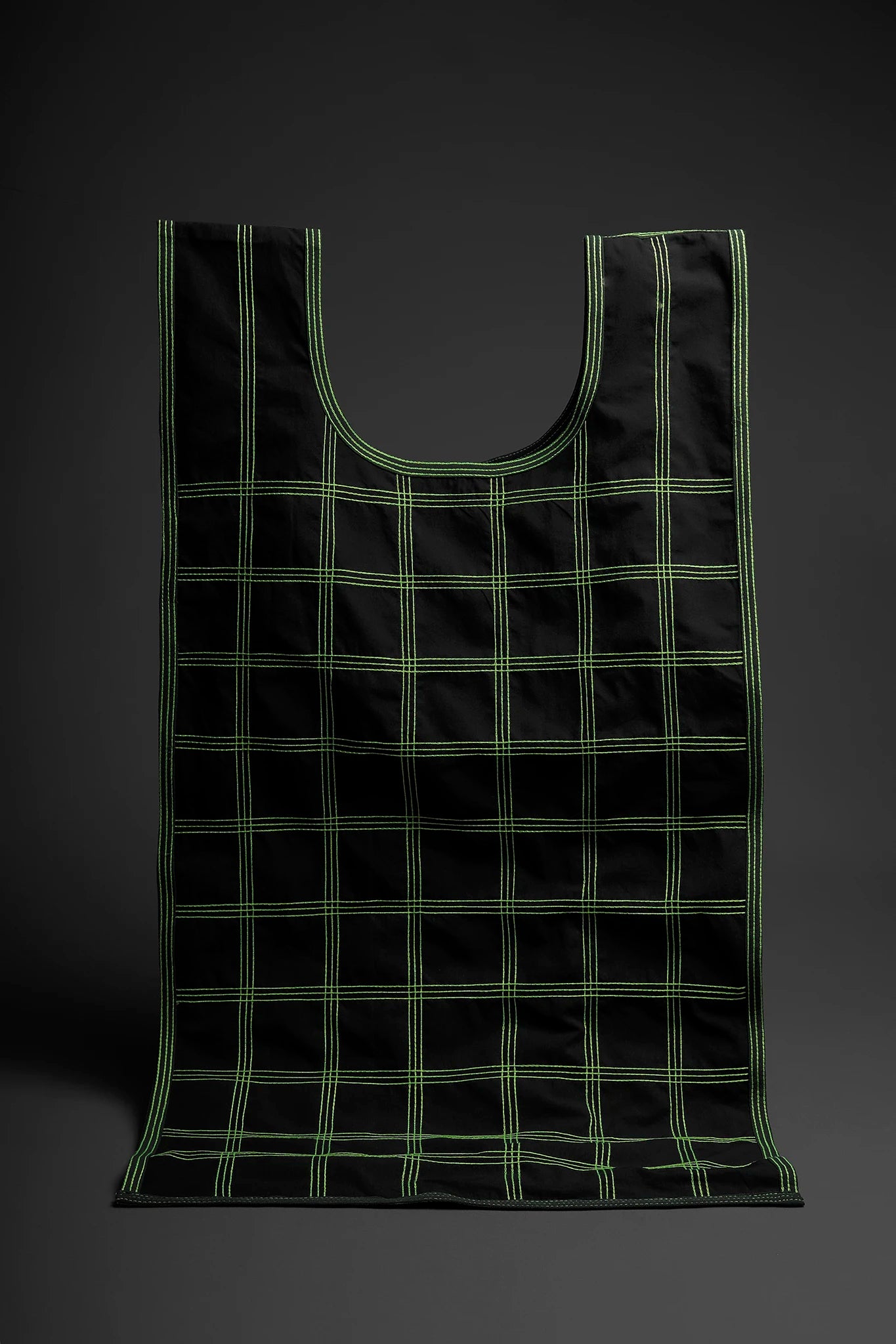 Cotton Shopper Bag - Black&Neon Green
