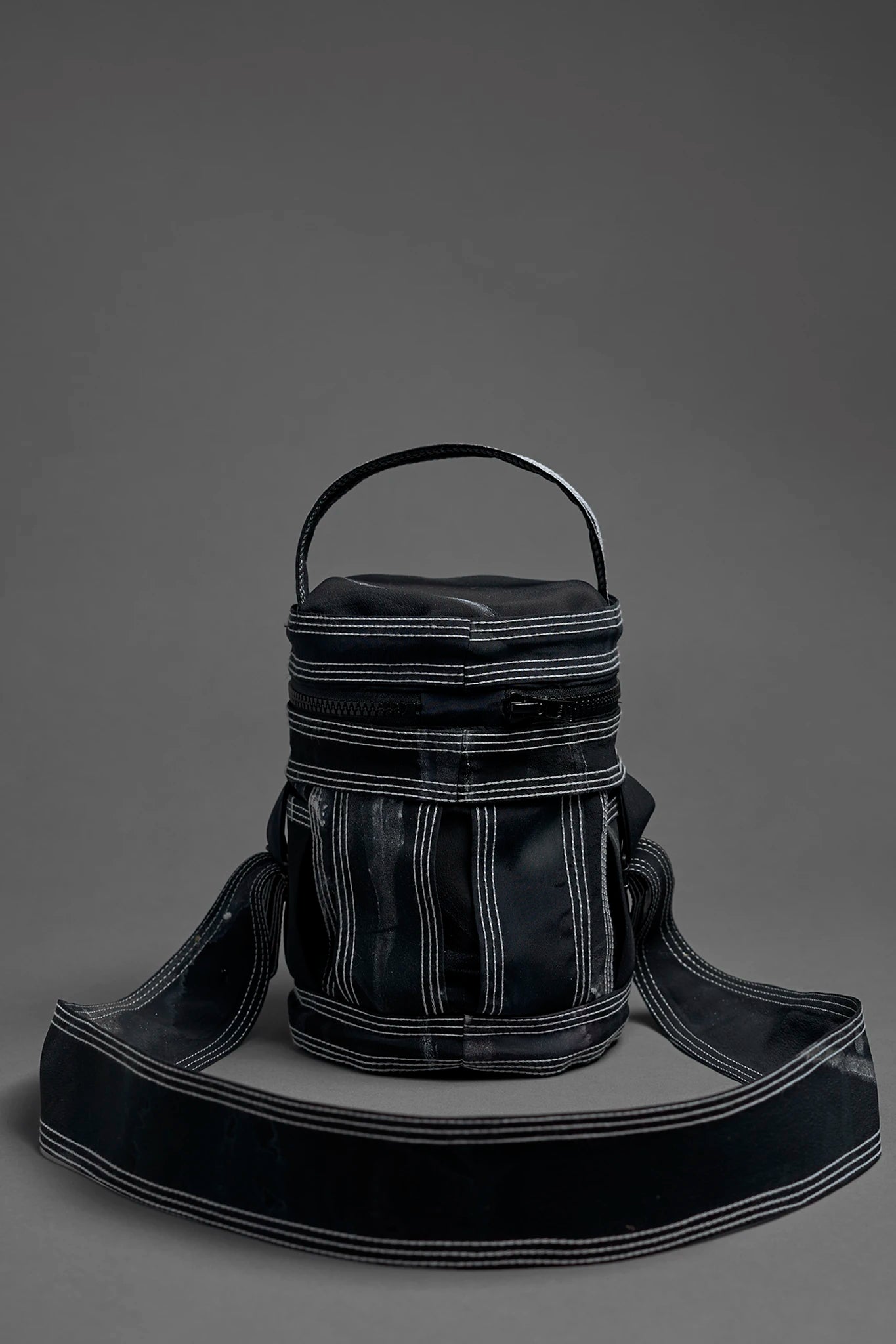 Collab Silk Barrel Bag - Black