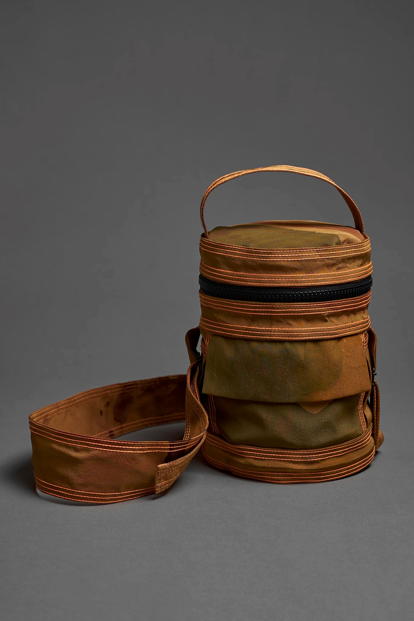 Collab Silk Barrel Bag - Golden