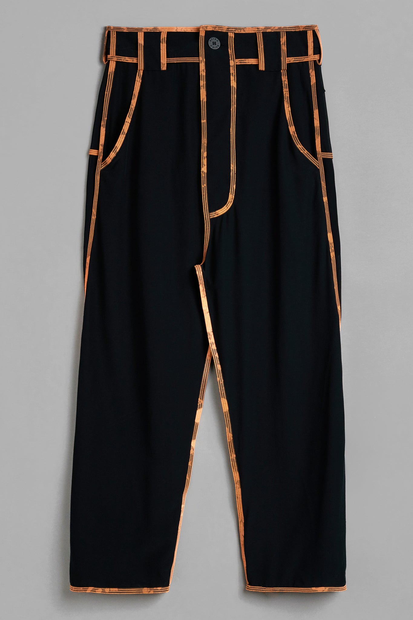 Silk Side Buckle Trousers - Black