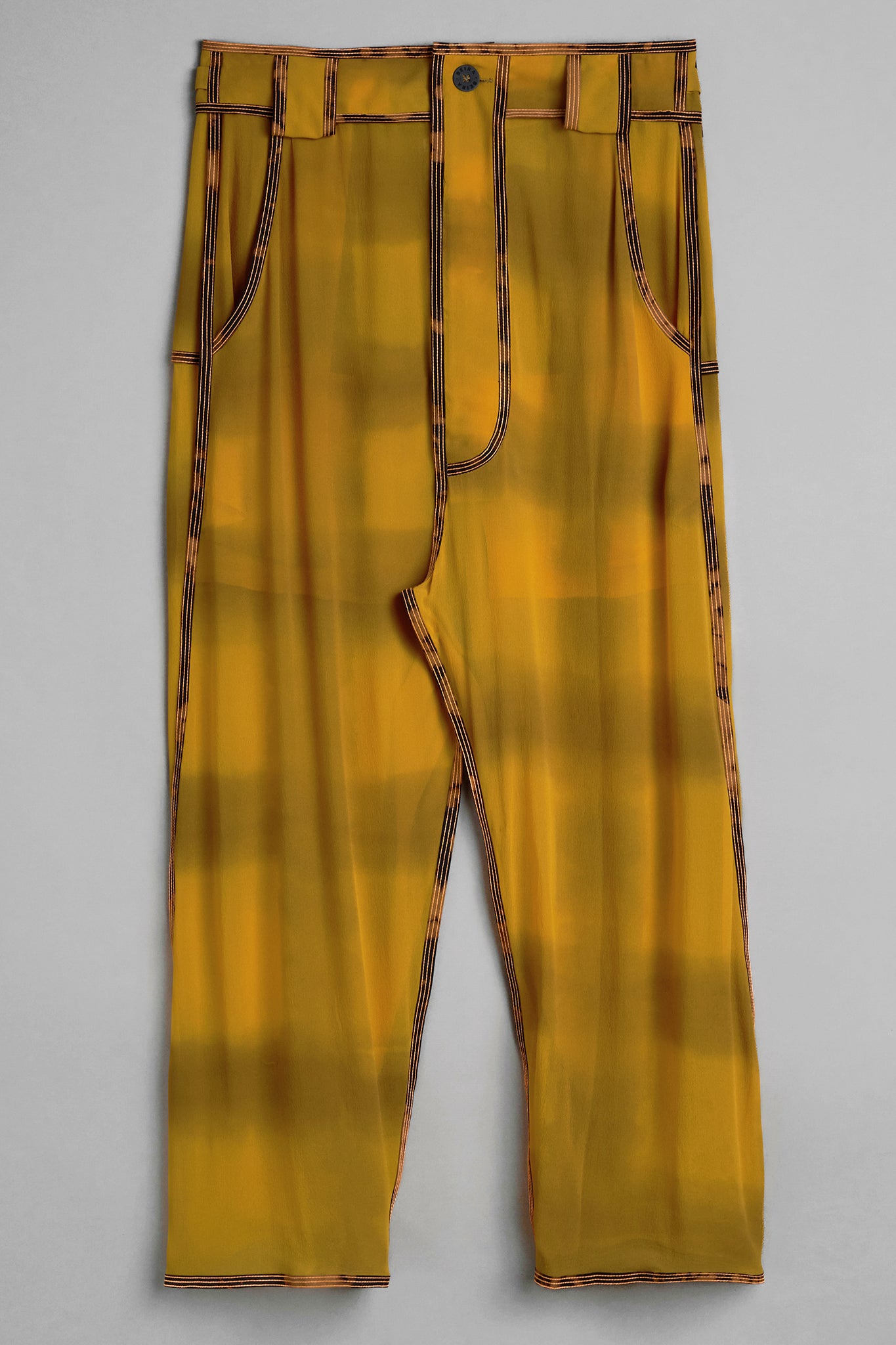 Silk Tailored Relaxed Trousers - Carrot Orange