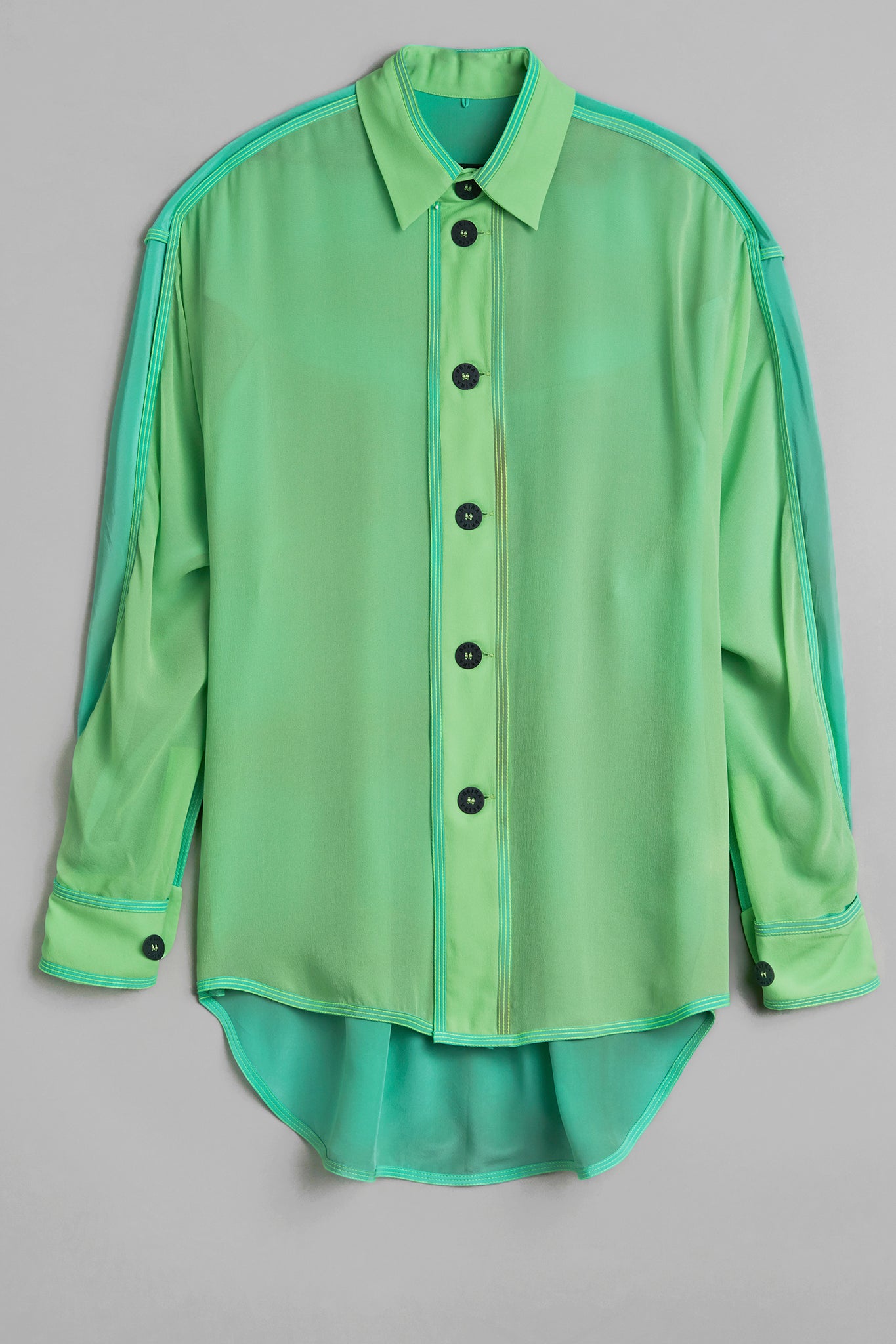 Silk Tailor Long Sleeved Shirt - Mint&Acqua