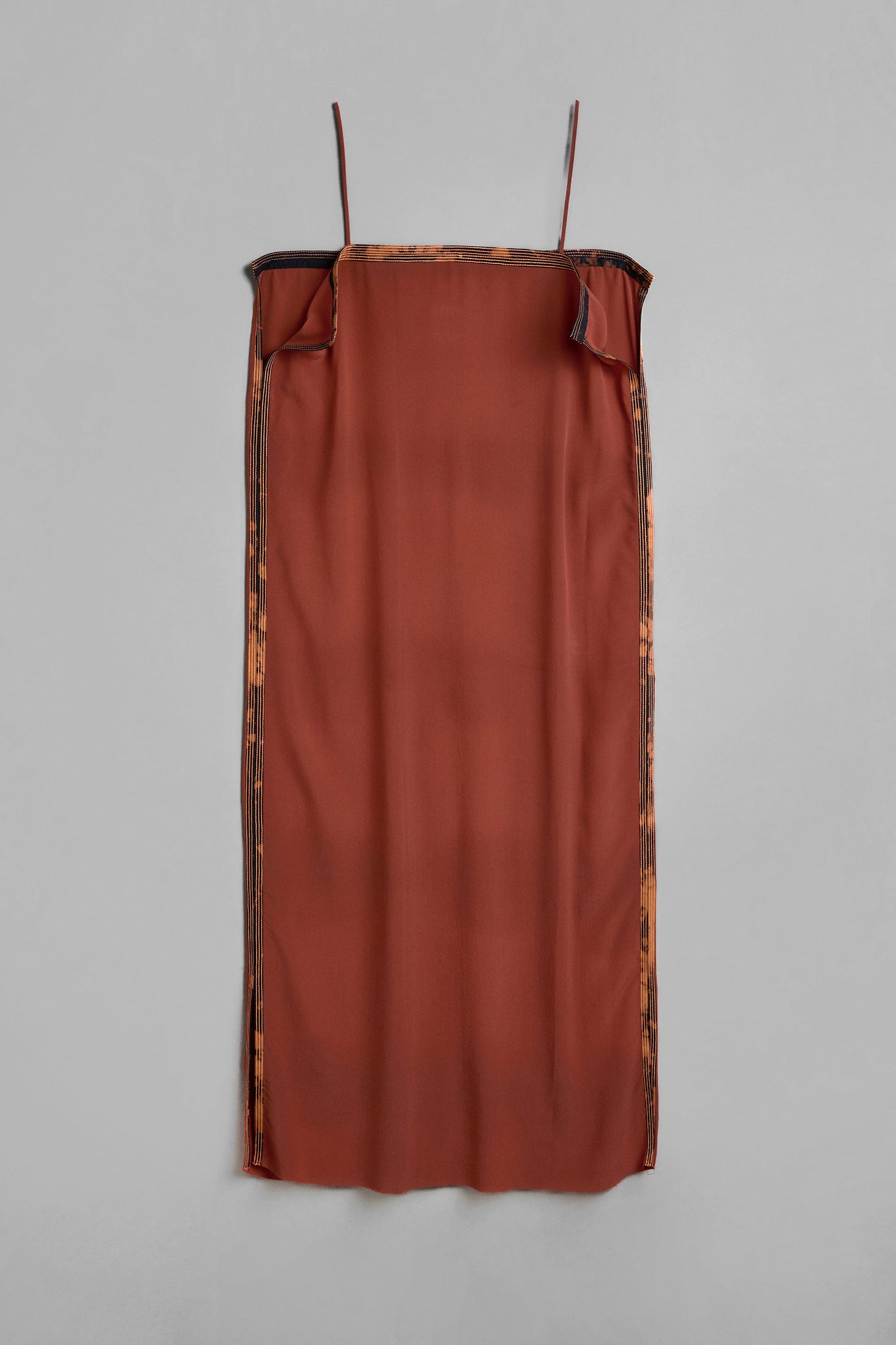 Silk Strap Dress - Rust Red