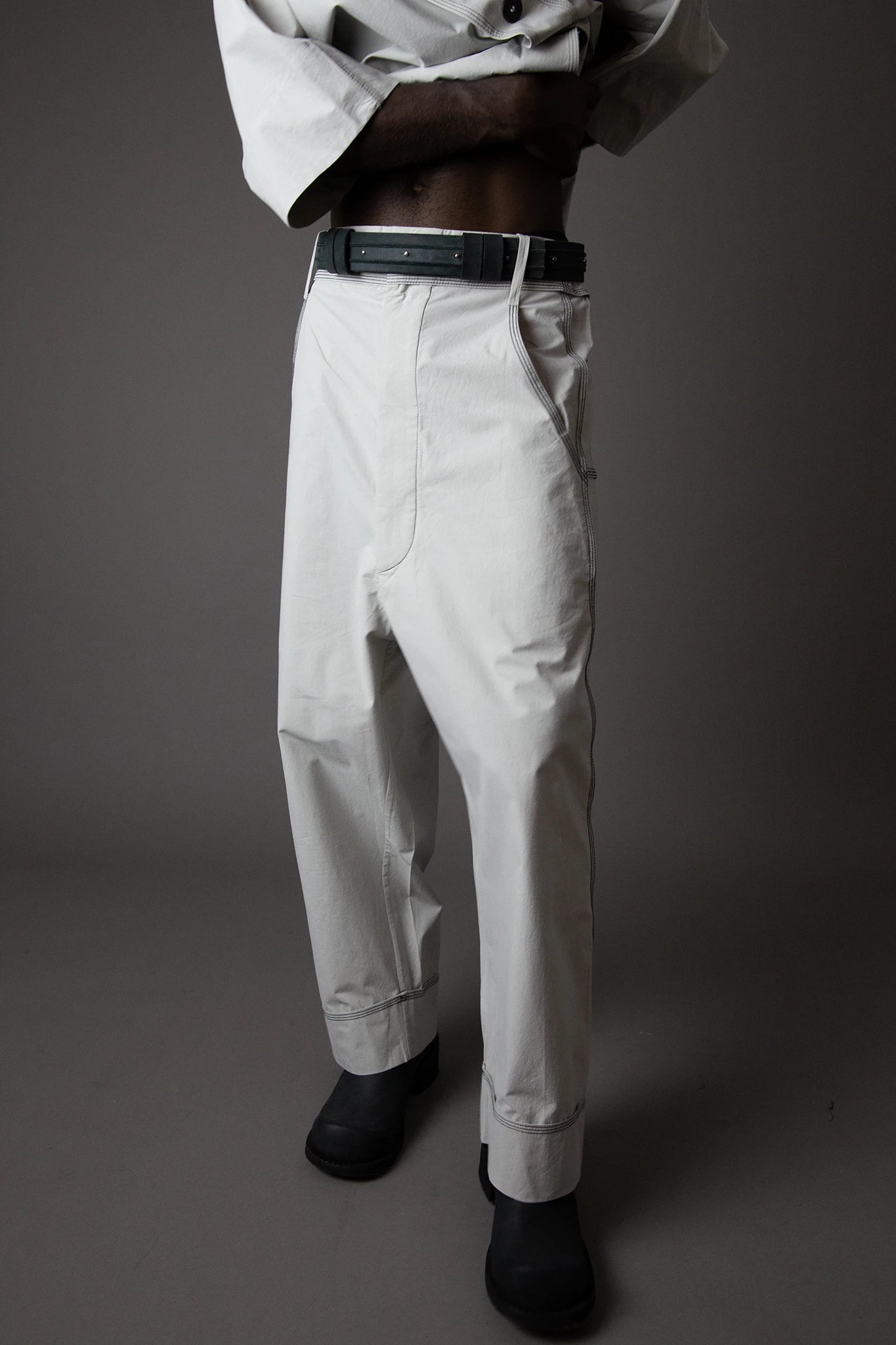 Cotton Waistband Pants - Grey
